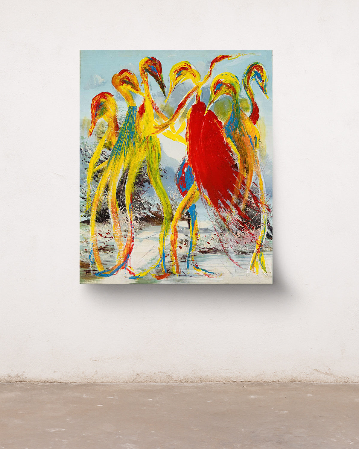 YELLOW BIRD - ORIGINAL WORK - 55x46cm