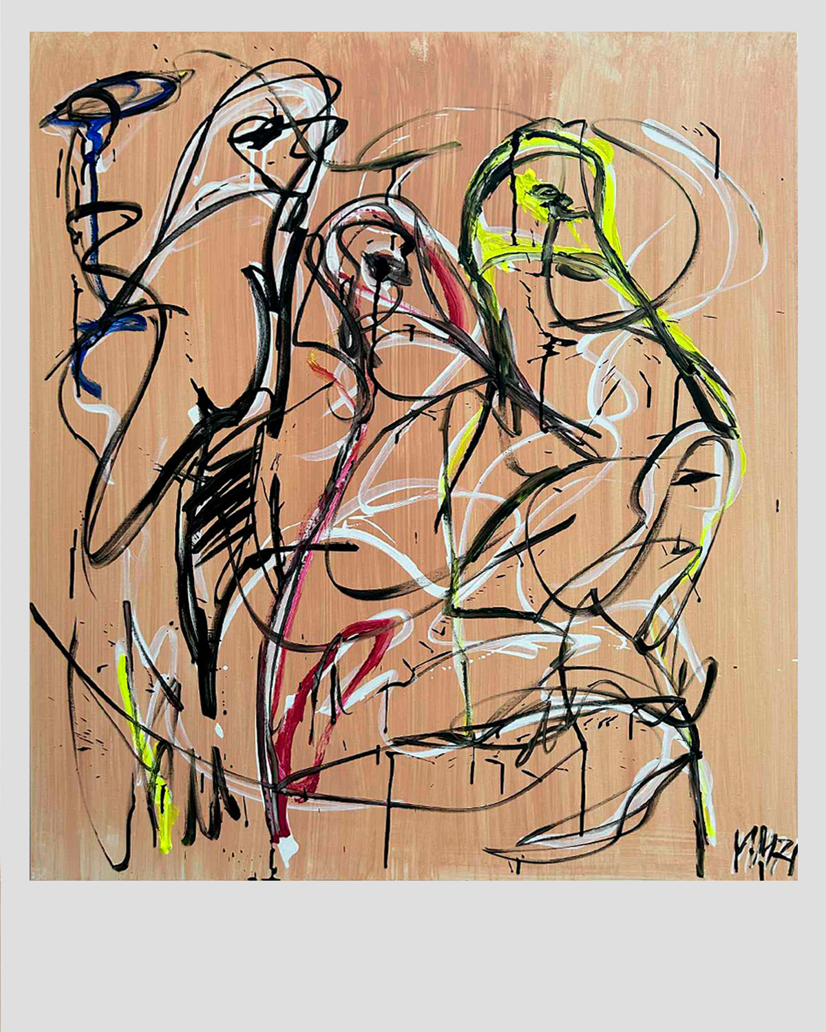 CAMEL CHAOS - ORIGINAL WORK - 100x90cm