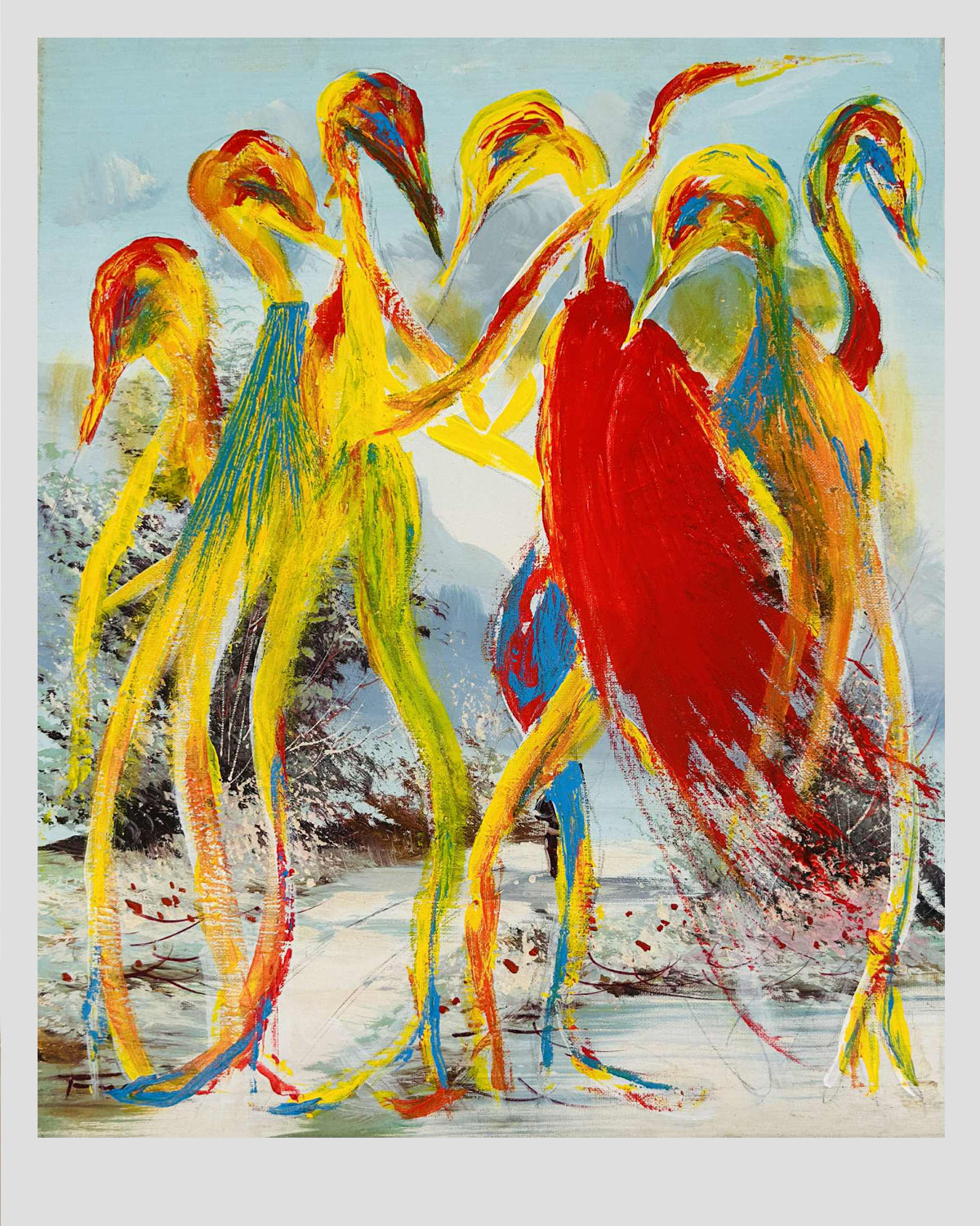 YELLOW BIRD - ORIGINAL WORK - 55x46cm